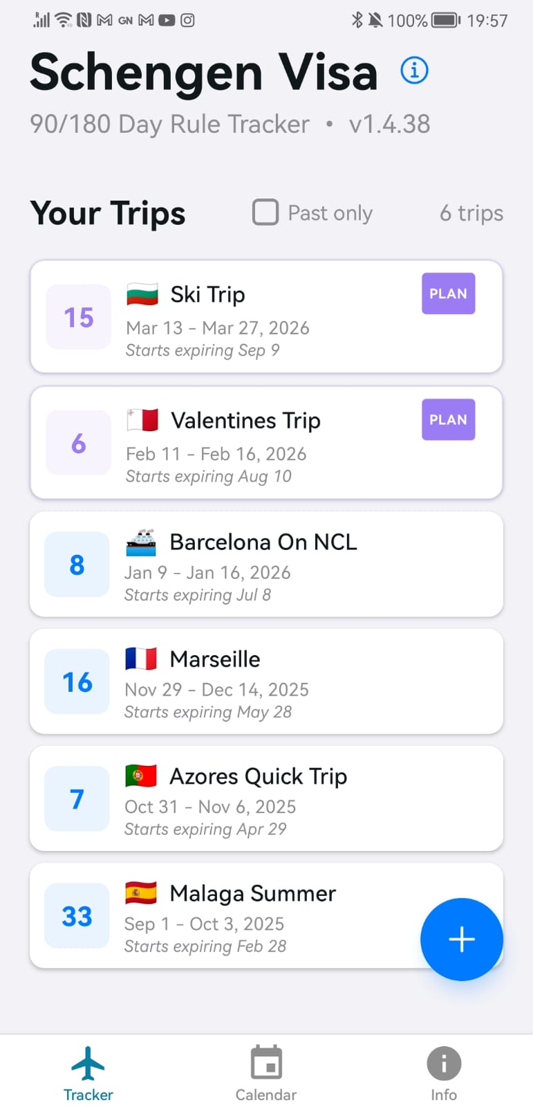 Trip Cards List